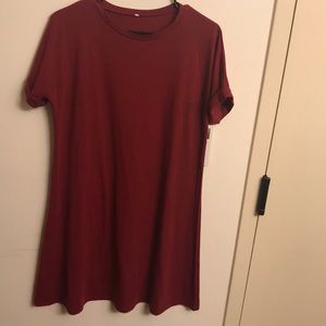Maroon T-Shirt Dress